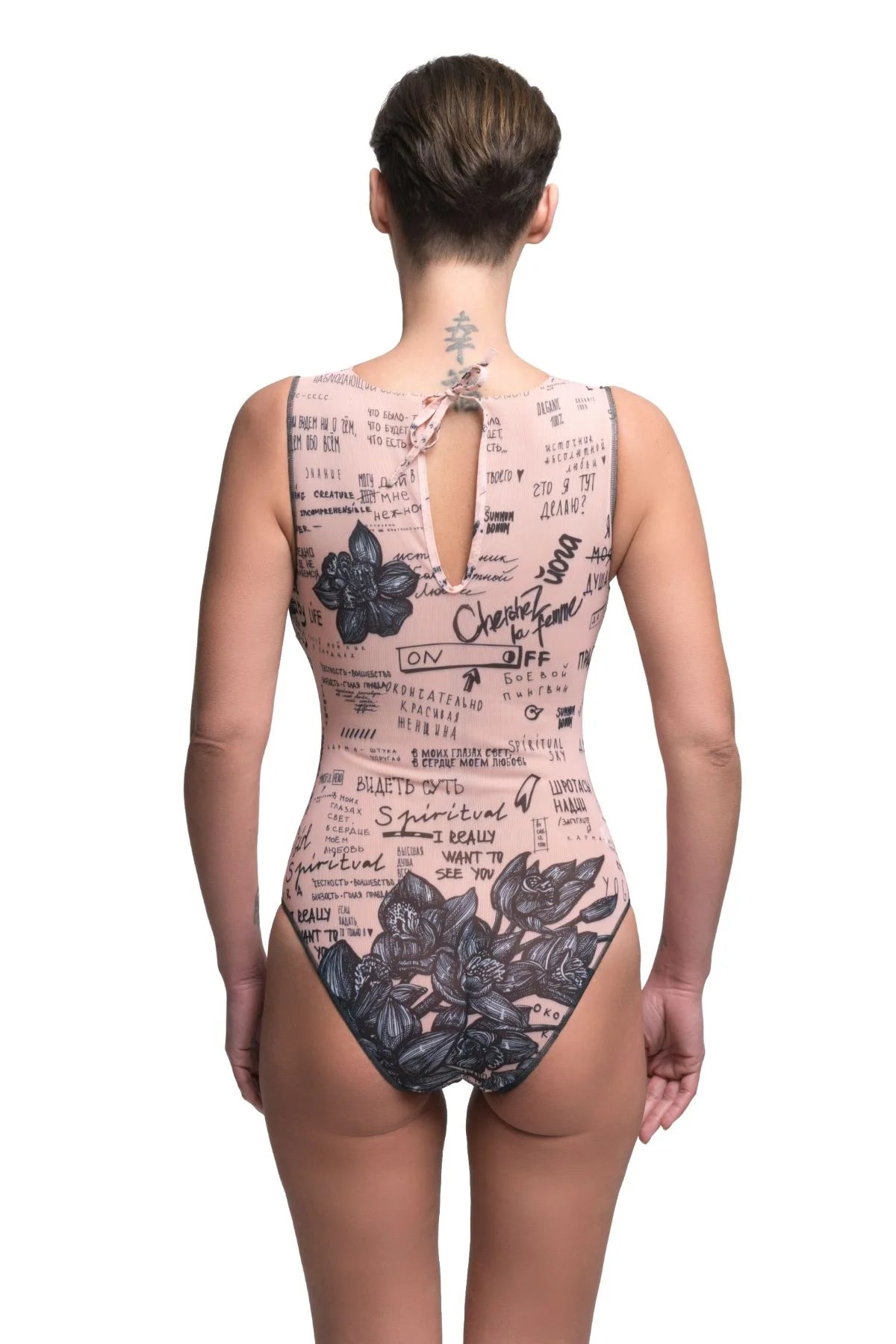 Nude One-Piece Sleeveless Swimsuit