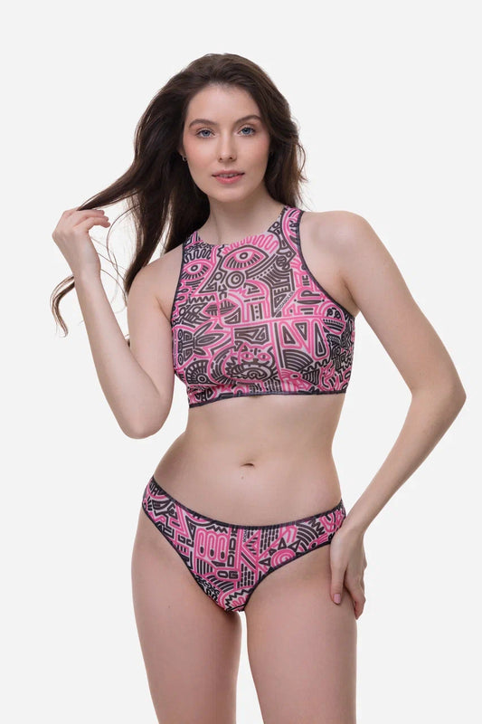 Doodling Fucsia Sport Top