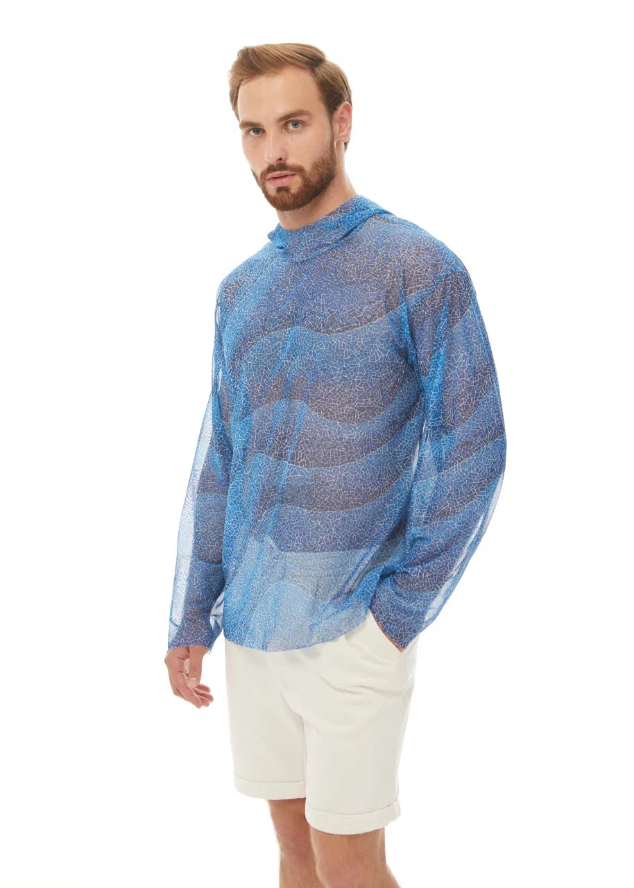Waves Mosaic T-Shirt with Hood