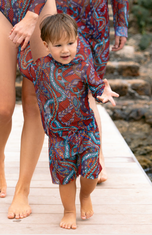 Snake Mosaic Kids Shorts