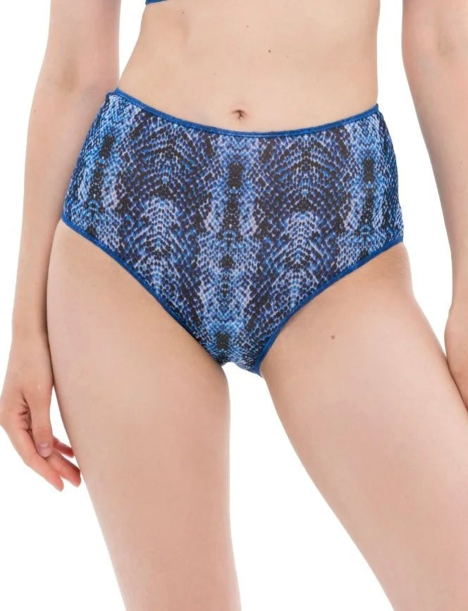 Snake Blue High Waist Bikini