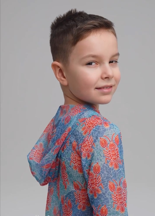 Lobster pattern Kids T-Shirt with Hood