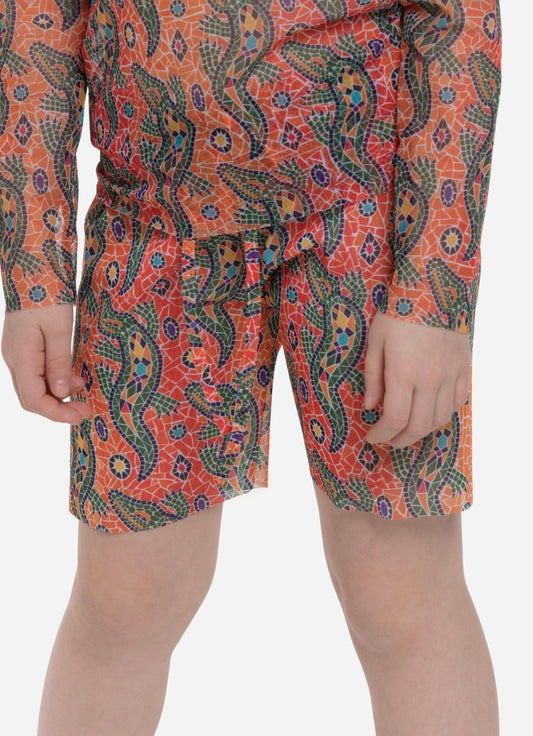 Crocodile Orange Kids Shorts