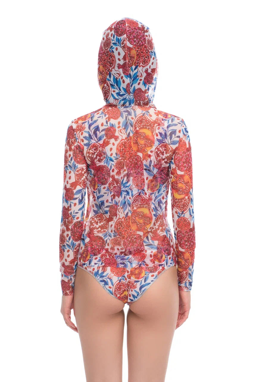 Pomegranate Red Smart T-Shirt With Hood