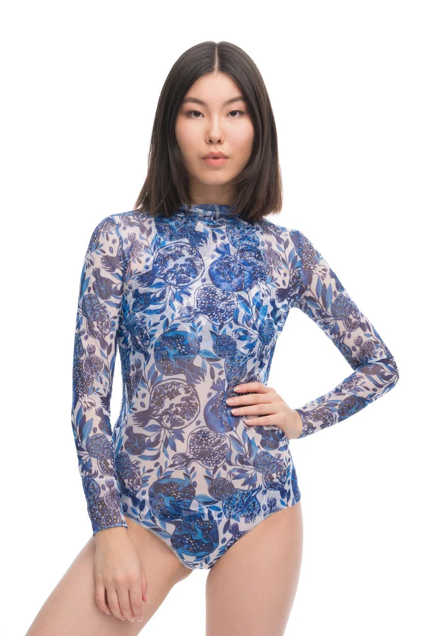 Pomegranate Blue Smart T-Shirt With Hood