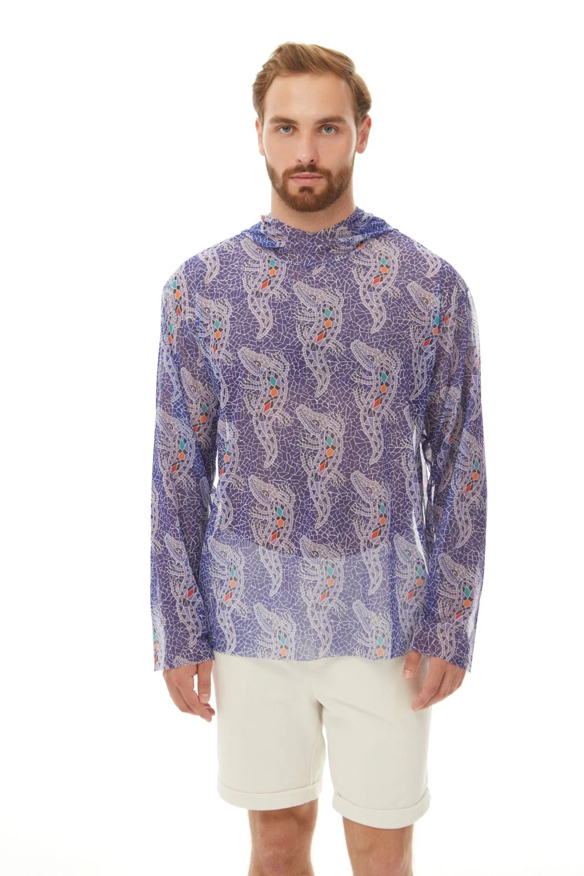 Crocodile Purple T-Shirt with Hood