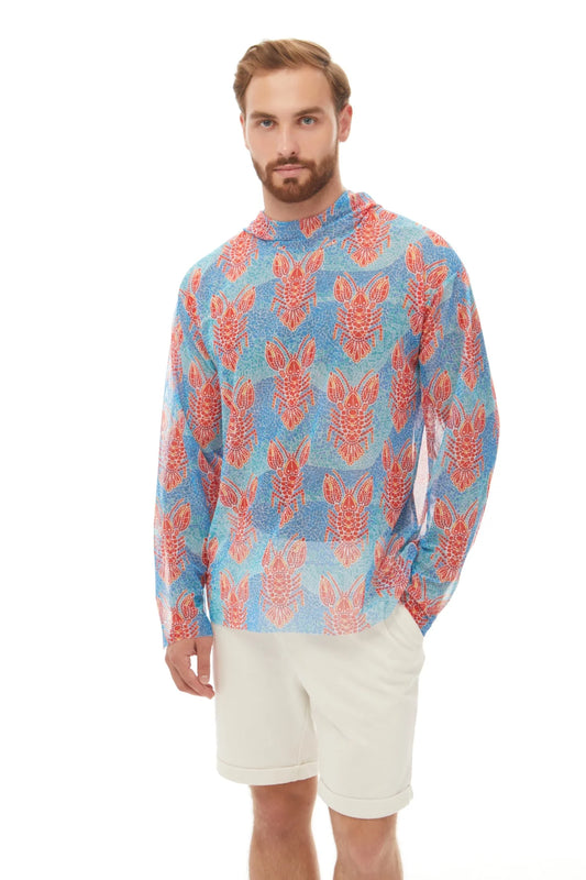 Lobster pattern T-Shirt with Hood