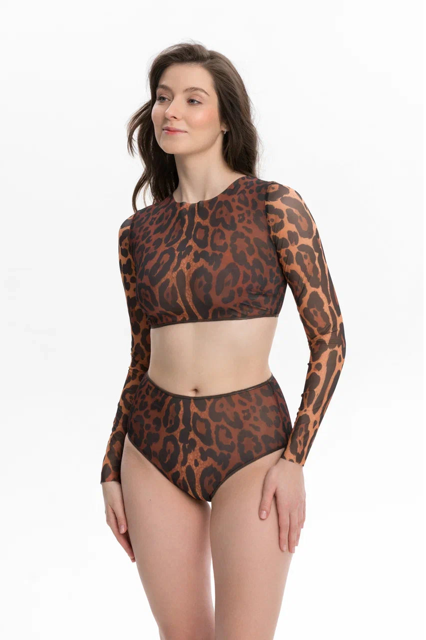 Leopard 25 Top with Sleeves
