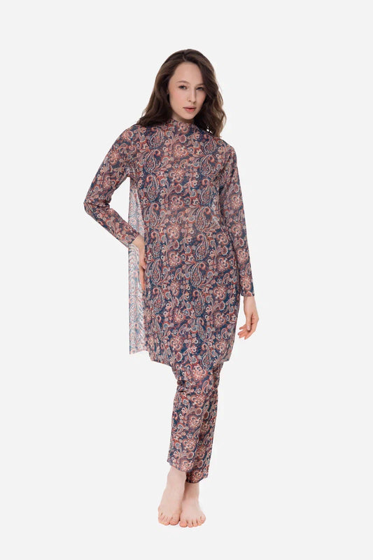 Paisley Blue Red Burkini