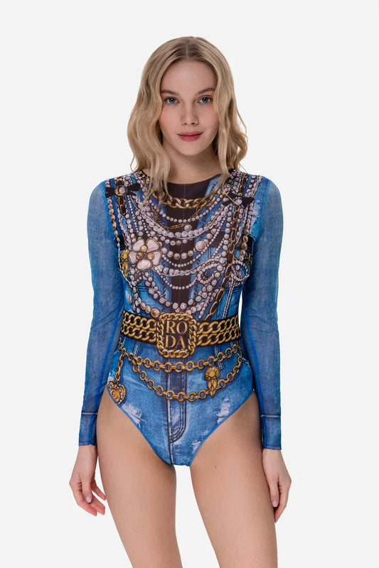 Jeans One-Piece Swimsuit