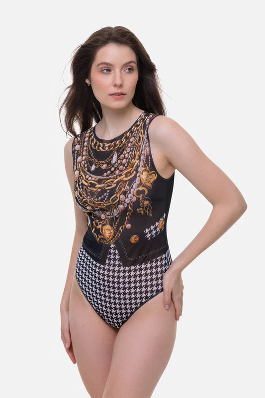 Paris Chic One-Piece Sleeveless Swimsuit