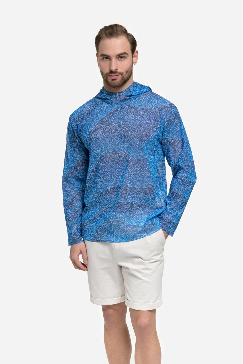Waves Mosaic T-Shirt with Hood