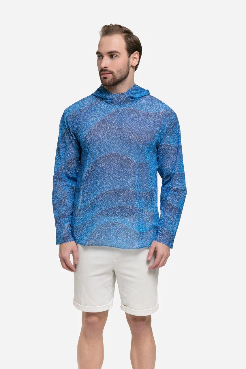 Waves Mosaic T-Shirt with Hood