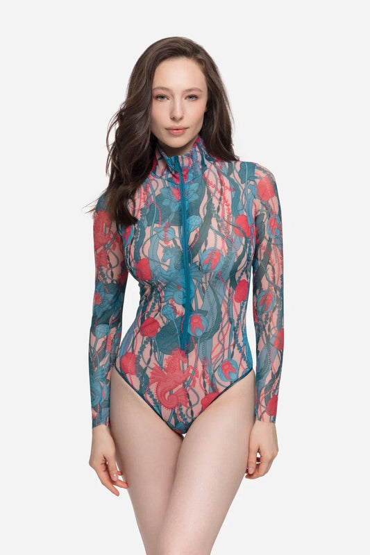 Seaunicorns One-Piece Swimsuit with Zipper