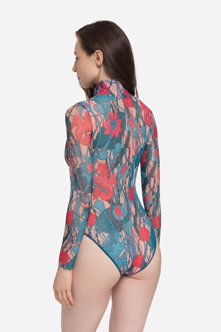 Seaunicorns One-Piece Swimsuit with Zipper