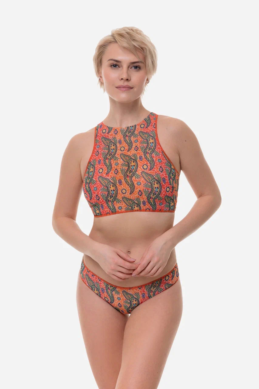 Crocodile Orange Sport Top