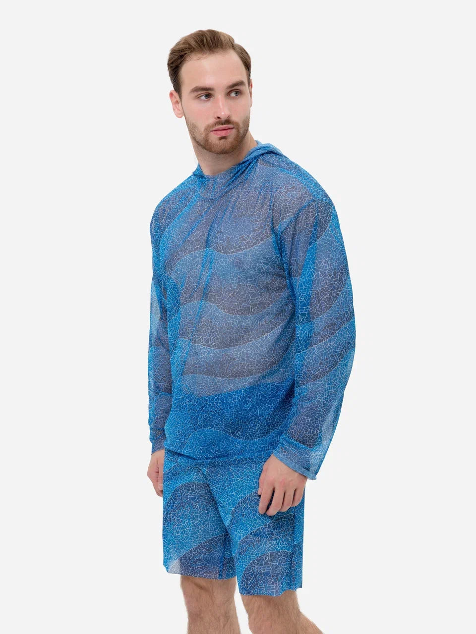 Waves Mosaic T-Shirt with Hood
