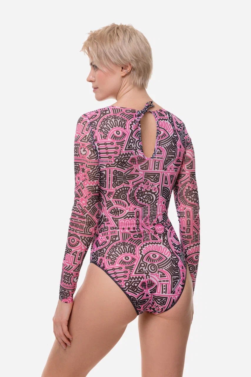 Doodling Fucsia One-Piece Swimsuit
