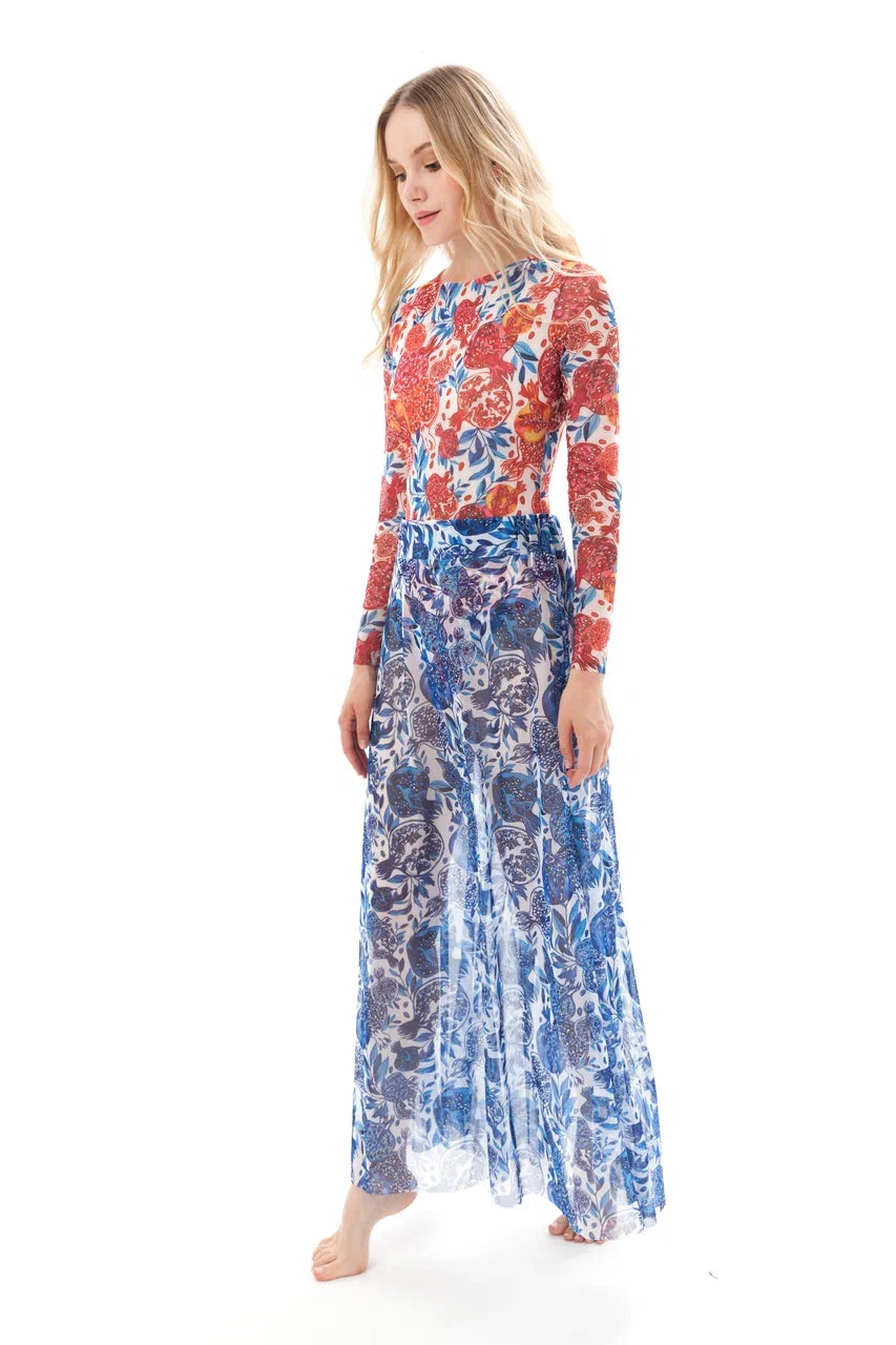 Pomegranate Blue Beach Skirt