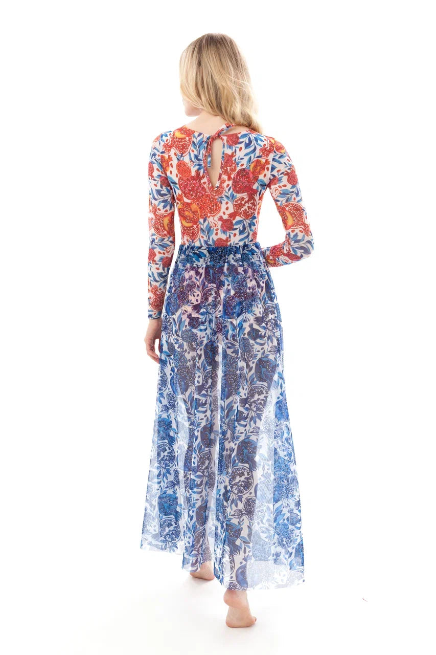 Pomegranate Blue Beach Skirt