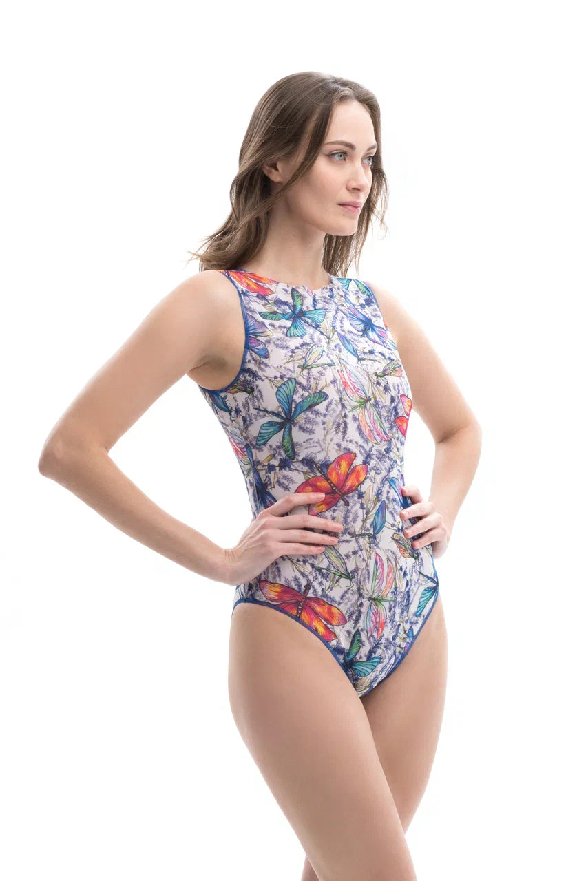 Dragonflies One-Piece Sleeveless Swimsuit