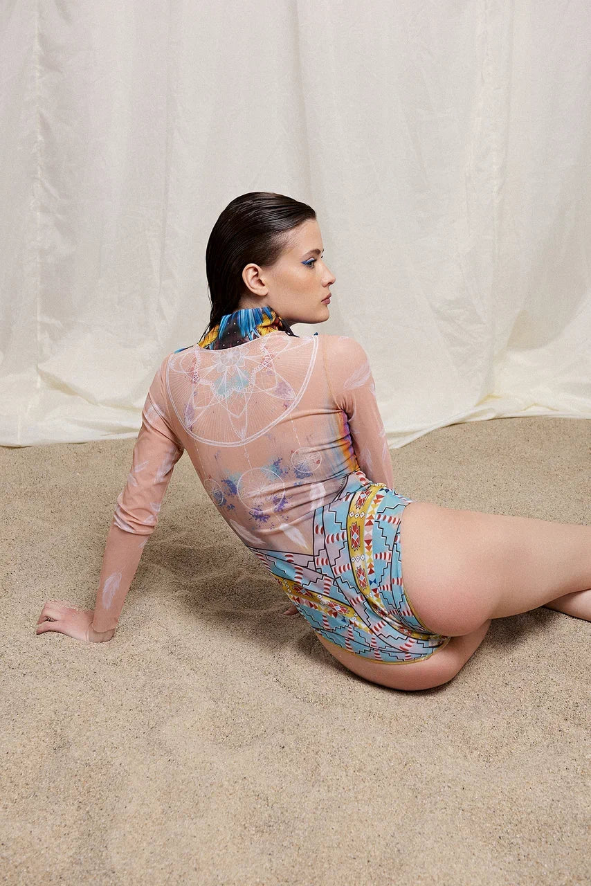 Dreamcatcher One-Piece Swimsuit with Zipper