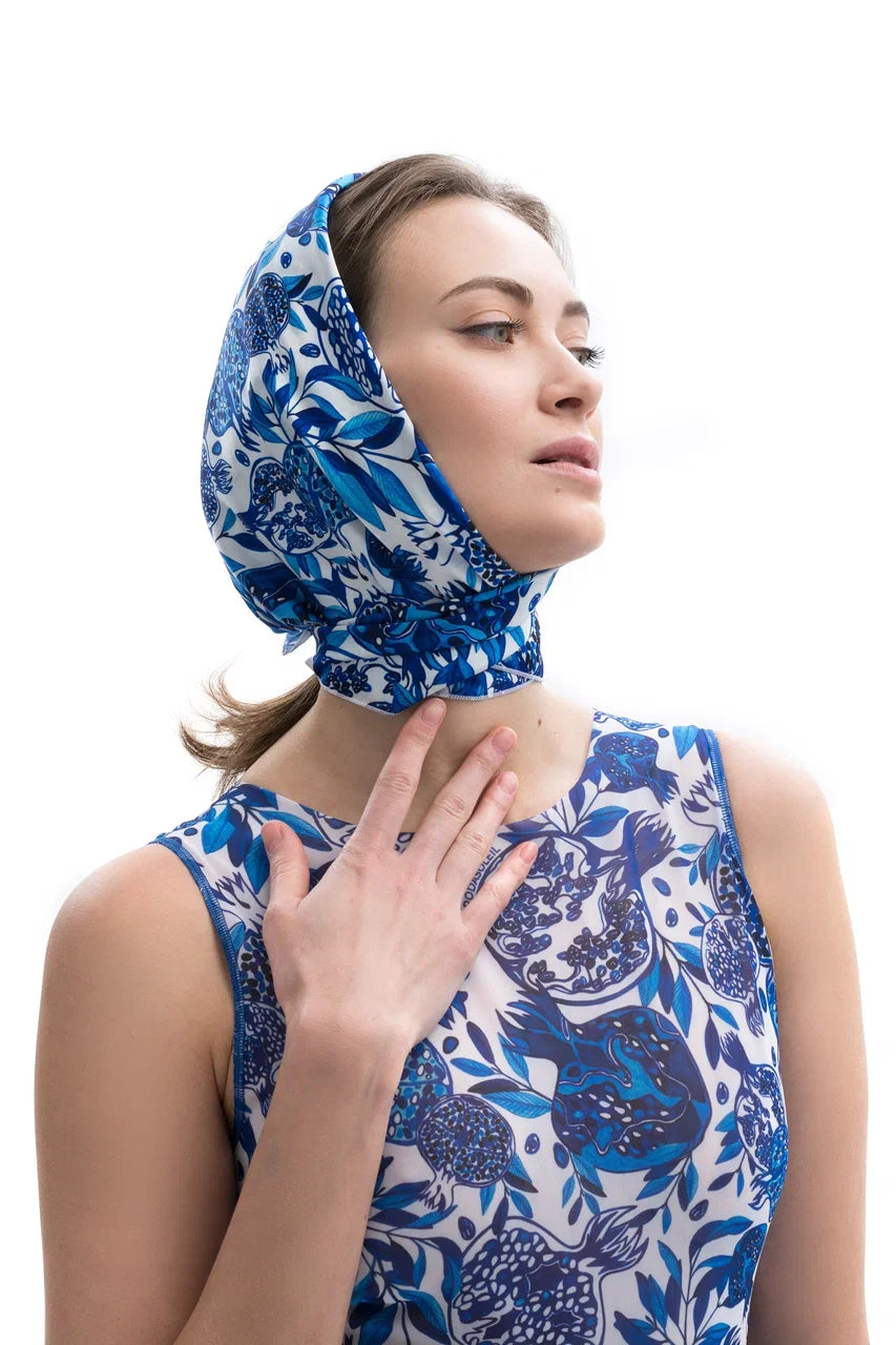 Pomegranate Blue Scarf
