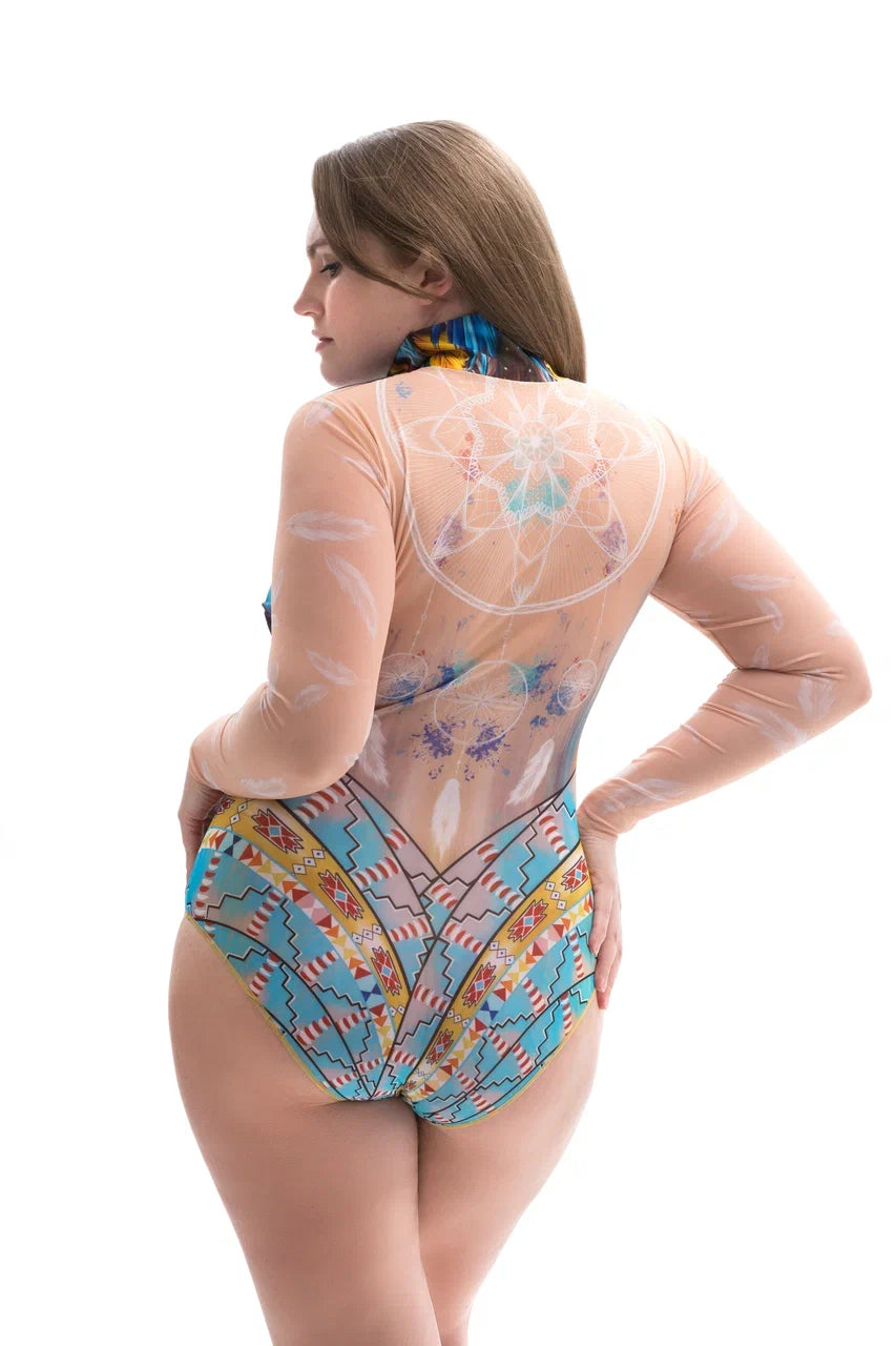 Dreamcatcher One-Piece Swimsuit with Zipper