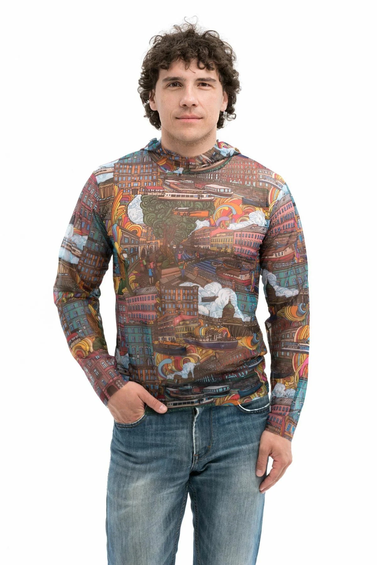 City T-Shirt with Hood