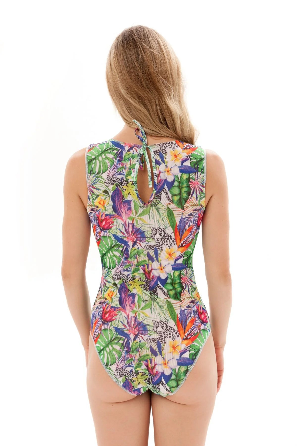 Tropical Vibes One-Piece Sleeveless Swimsuit