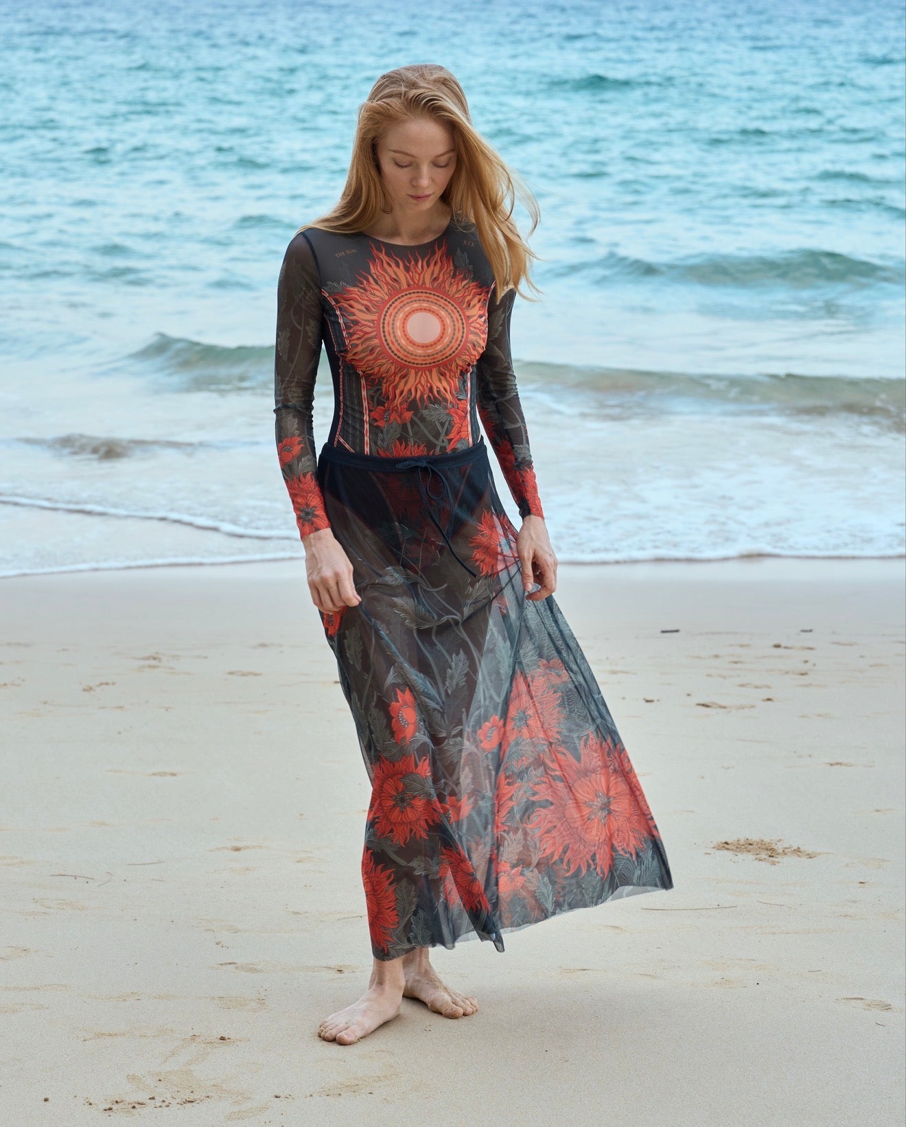 The Sun Orange Beach Skirt