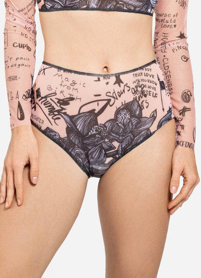 Nude Body-Art High Waist Bikini