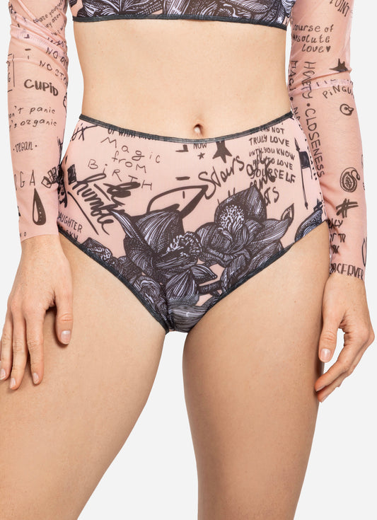 Nude Body-Art High Waist Bikini