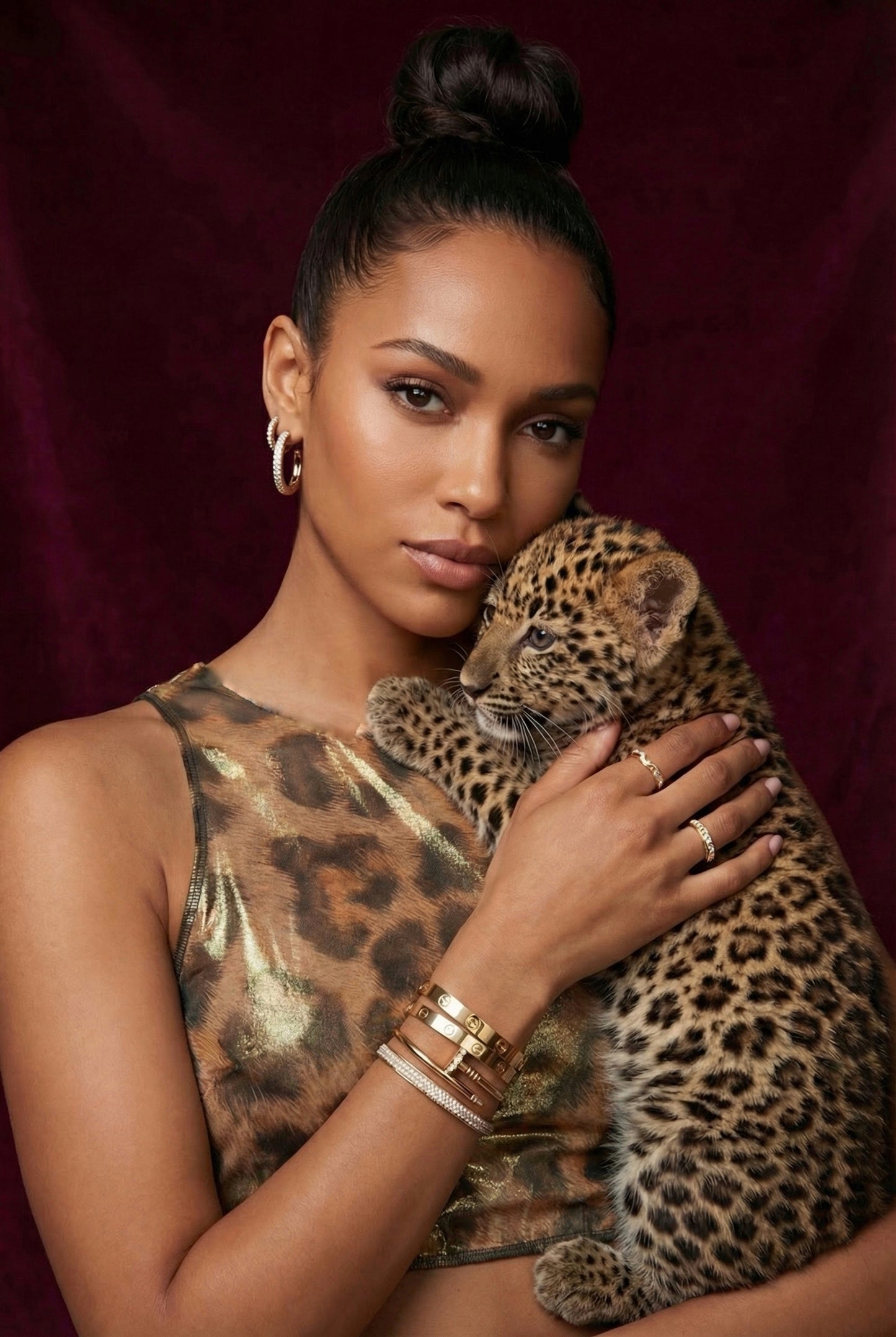 Leopard Diamond  Sport Top