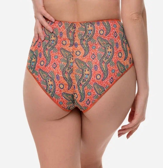 Crocodile Orange High Waist Bikini