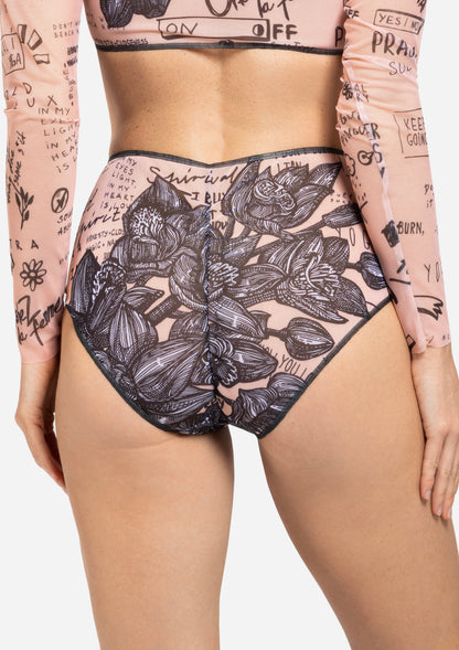 Nude Body-Art High Waist Bikini