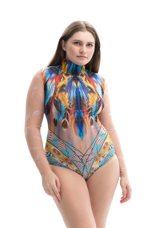 Dreamcatcher One-Piece Swimsuit  with Zipper