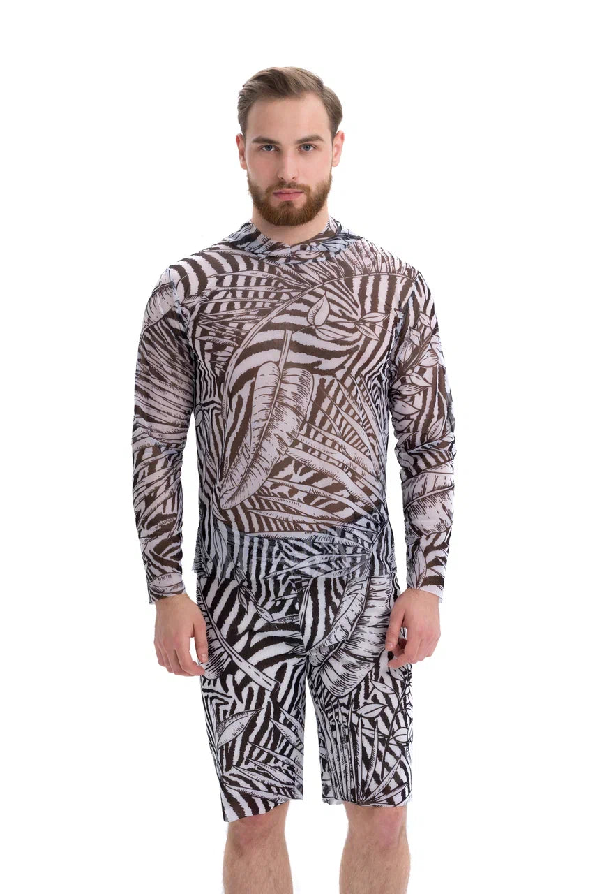 Fake Zebra T-Shirt With Hood