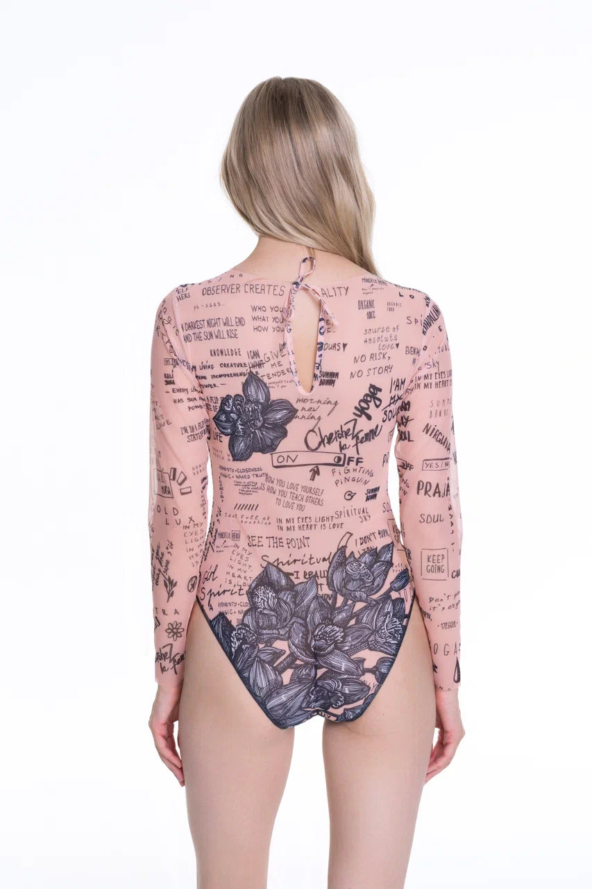 Nude-Body Art One-Piece Swimsuit