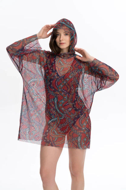 Snake Mosaic Smart T-Shirt Oversize with Hood