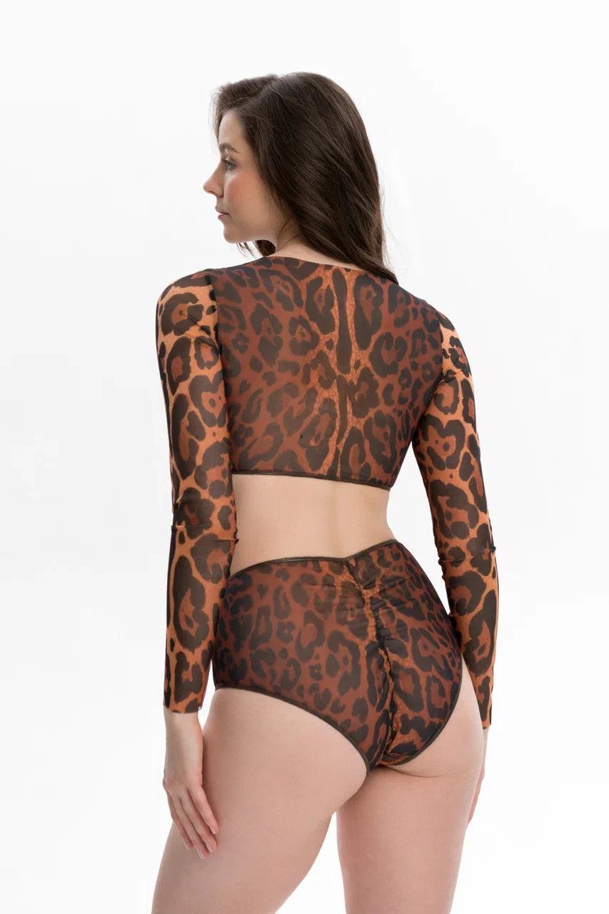 Leopard 25 Top with Sleeves