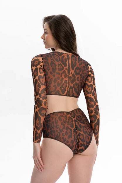 Leopard 25 Top with Sleeves