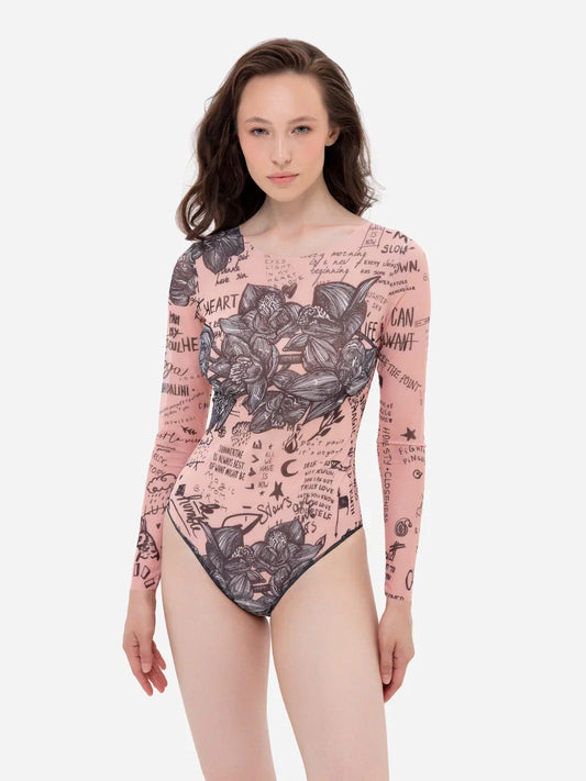 Nude-Body Art One-Piece Swimsuit