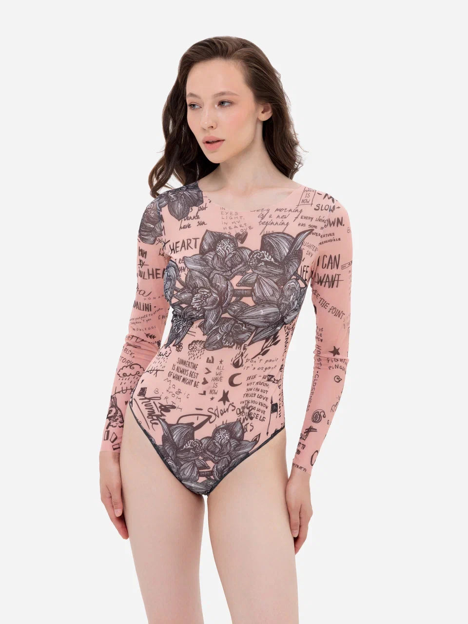 Nude-Body Art One-Piece Swimsuit