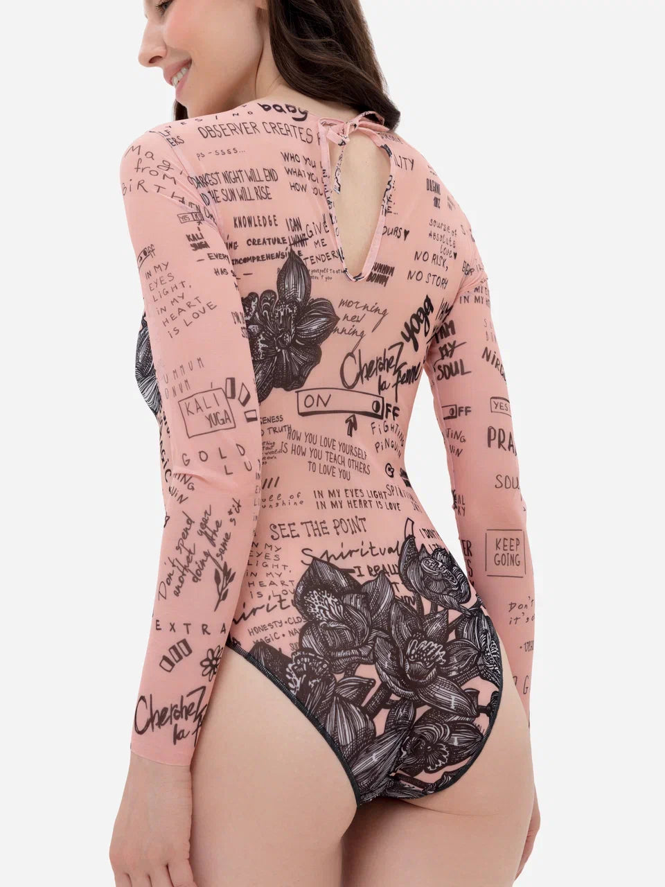 Nude-Body Art One-Piece Swimsuit