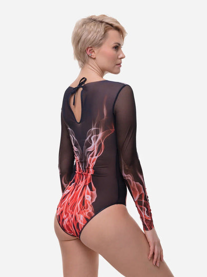 Red Flame One-Piece Swimsuit
