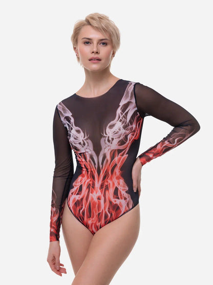 Red Flame One-Piece Swimsuit