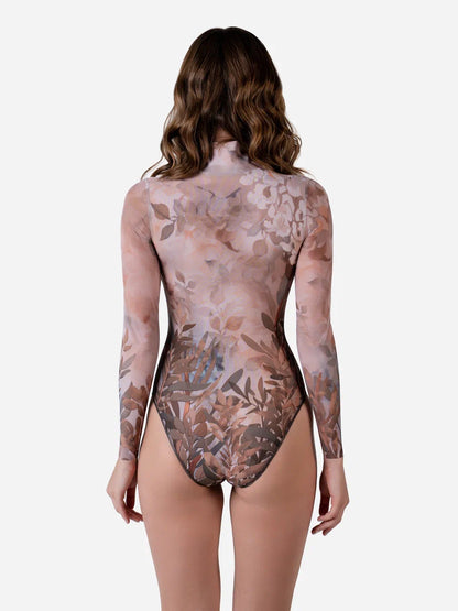 Olives One-Piece Swimsuit with Zipper