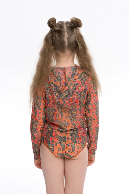 Crocodile Orange Kids T-Shirt with Hood