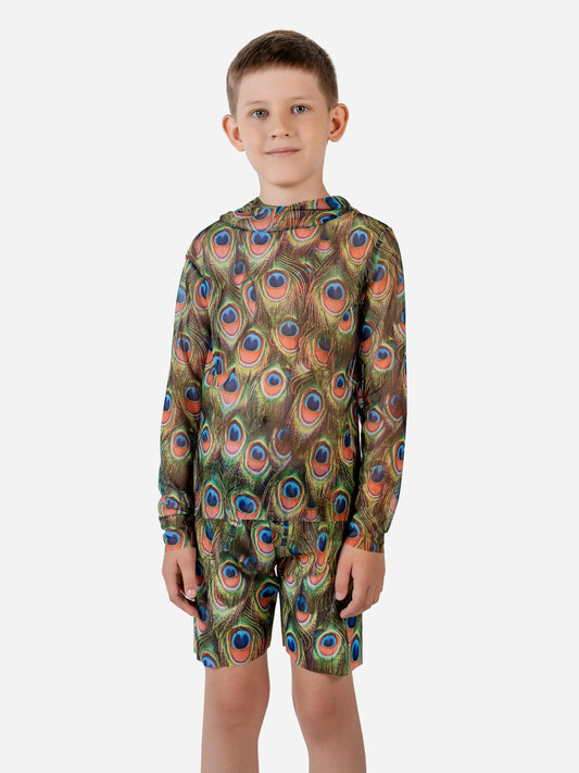 Peacock Mayura T-Shirt with Hood